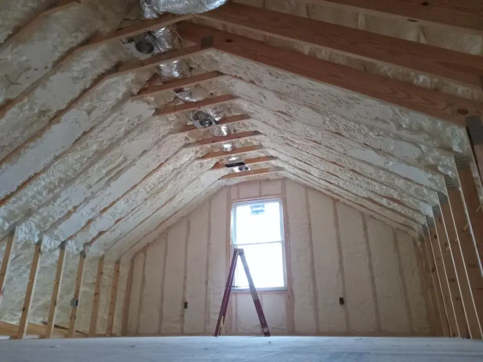 Spray foam roofing application for Crawl Space Insulation project in Danbury